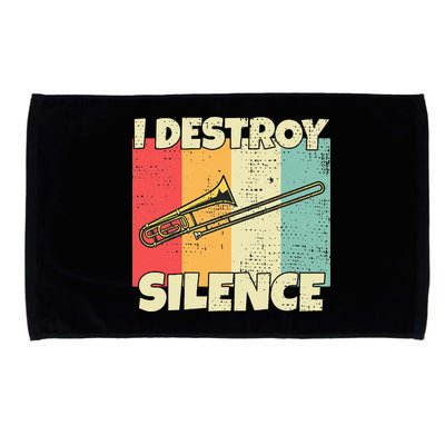 Funny Trombone Instrument I Destroy Silence For Trombone Microfiber Hand Towel