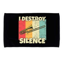 Funny Trombone Instrument I Destroy Silence For Trombone Microfiber Hand Towel