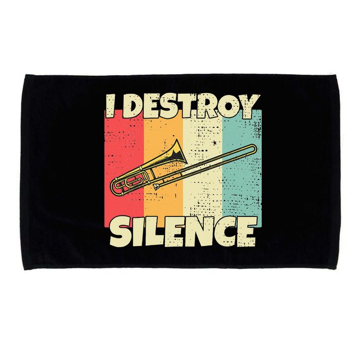 Funny Trombone Instrument I Destroy Silence For Trombone Microfiber Hand Towel