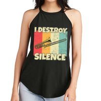 Funny Trombone Instrument I Destroy Silence For Trombone Women's Perfect Tri Rocker Tank