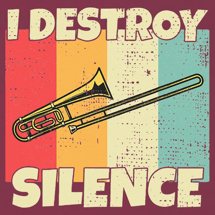 Funny Trombone Instrument I Destroy Silence For Trombone 16oz Travel Tumbler