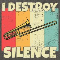 Funny Trombone Instrument I Destroy Silence For Trombone Cotton Canvas Backpack