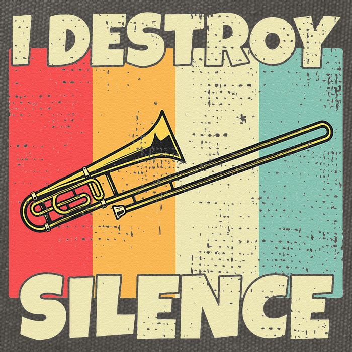 Funny Trombone Instrument I Destroy Silence For Trombone Cotton Canvas Backpack