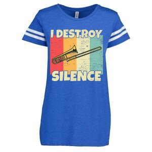 Funny Trombone Instrument I Destroy Silence For Trombone Enza Ladies Jersey Football T-Shirt