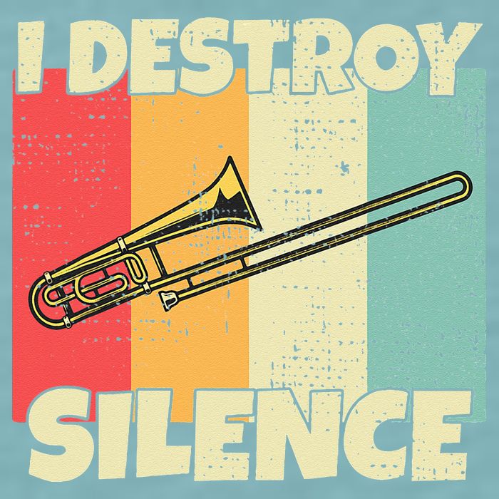 Funny Trombone Instrument I Destroy Silence For Trombone Sueded Cloud Jersey T-Shirt
