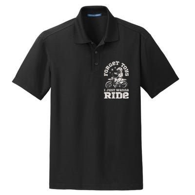 Forget Toys I Just Wanna Ride Dirt Bike Rider Motocross Dry Zone Grid Polo