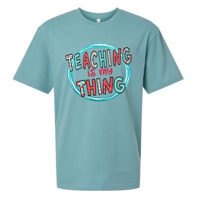 Funny Teaching Is My Thing Back To School Sueded Cloud Jersey T-Shirt