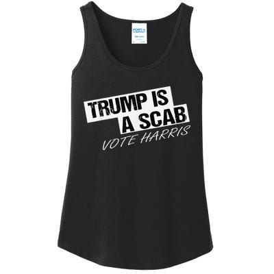 Funny Trump Is A Scab Ladies Essential Tank