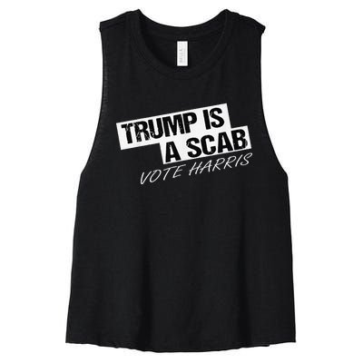 Funny Trump Is A Scab Women's Racerback Cropped Tank