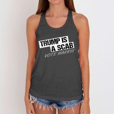 Funny Trump Is A Scab Women's Knotted Racerback Tank