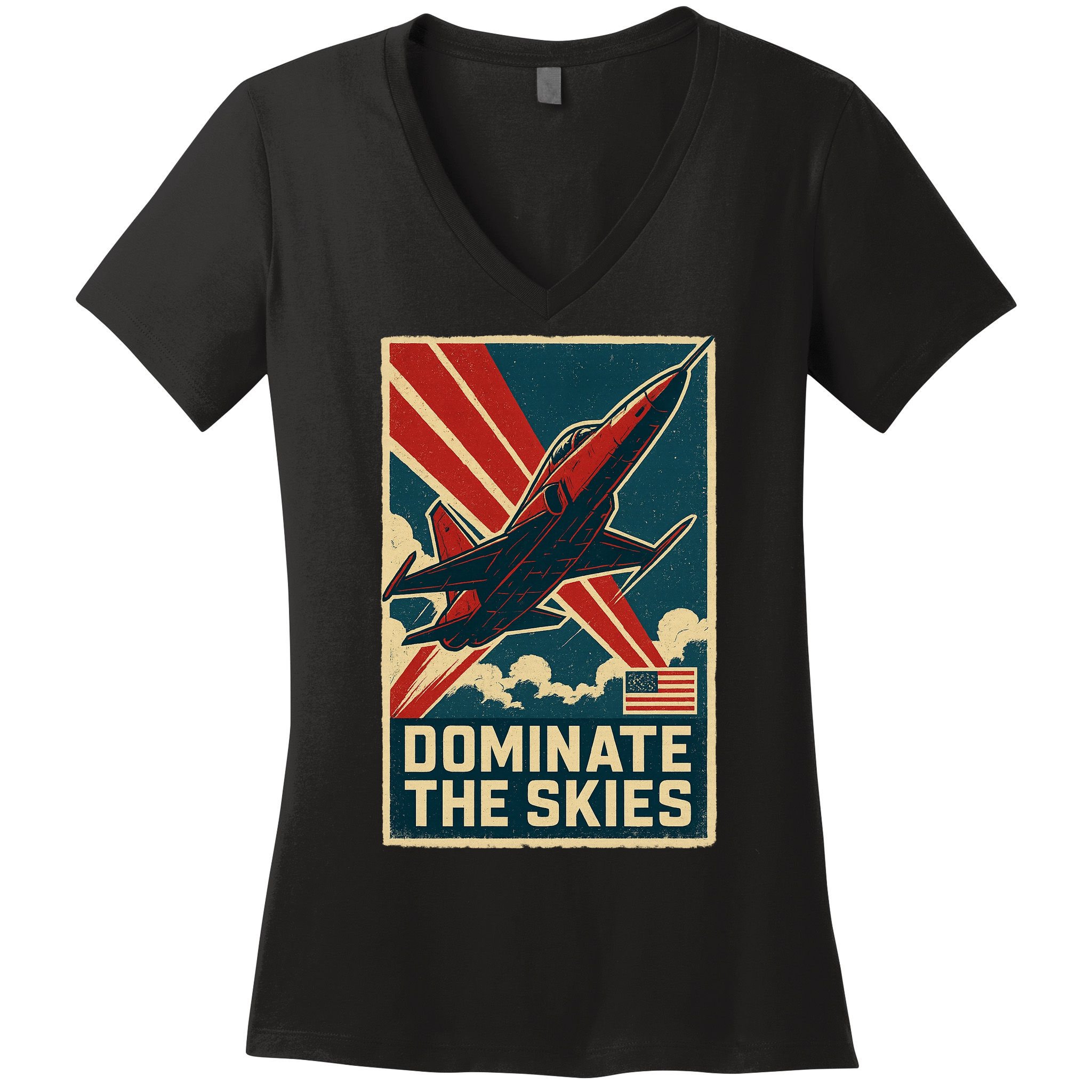 F-5E Tiger II Jet Women's V-Neck T-Shirt