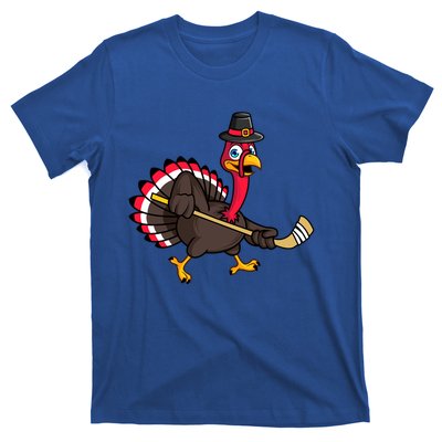 Funny Thanksgiving Ice Hockey Pilgrim Turkey Gobble Player Meaningful Gift T-Shirt