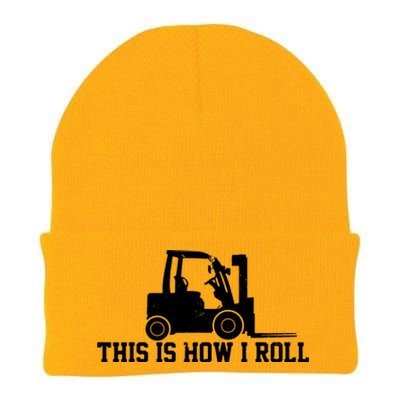 Forklift This Is How I Roll Vintage Gift Knit Cap Winter Beanie