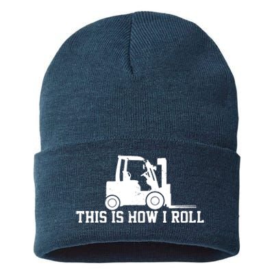 Forklift This Is How I Roll Vintage Gift Sustainable Knit Beanie