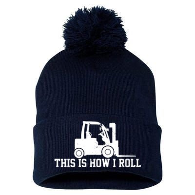 Forklift This Is How I Roll Vintage Gift Pom Pom 12in Knit Beanie