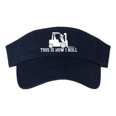 Forklift This Is How I Roll Vintage Gift Valucap Bio-Washed Visor