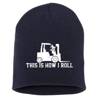 Forklift This Is How I Roll Vintage Gift Short Acrylic Beanie