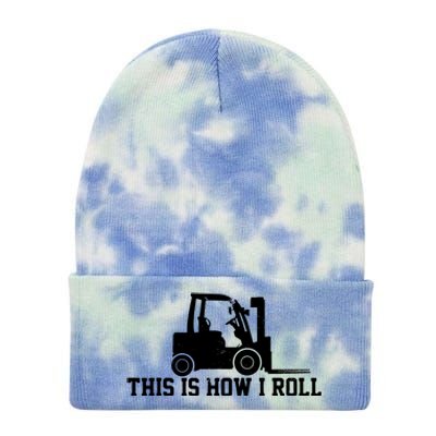 Forklift This Is How I Roll Vintage Gift Tie Dye 12in Knit Beanie