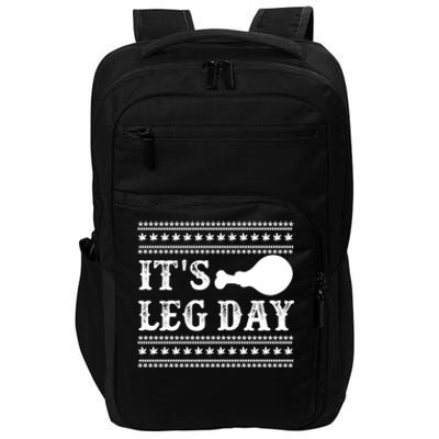 Football Thanksgiving Its Leg Day Turkey Gift Impact Tech Backpack