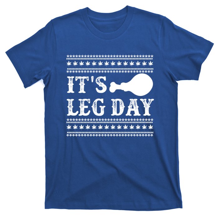 Football Thanksgiving Its Leg Day Turkey Gift T-Shirt