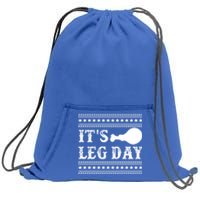 Football Thanksgiving Its Leg Day Turkey Gift Sweatshirt Cinch Pack Bag