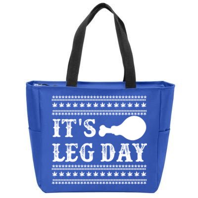 Football Thanksgiving Its Leg Day Turkey Gift Zip Tote Bag