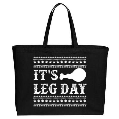 Football Thanksgiving Its Leg Day Turkey Gift Cotton Canvas Jumbo Tote