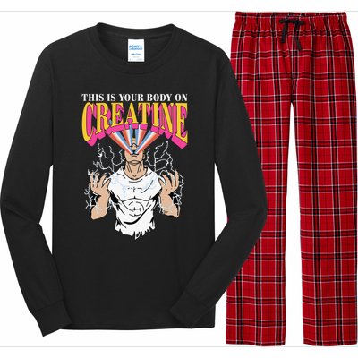 Funny This Is Your Body On Creatine Long Sleeve Pajama Set