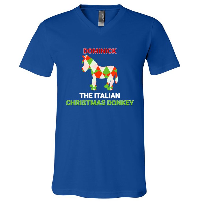 Funny The Italian Christmas Donkey Dominick The Donkey Gift V-Neck T-Shirt