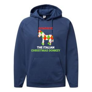 Funny The Italian Christmas Donkey Dominick The Donkey Gift Performance Fleece Hoodie