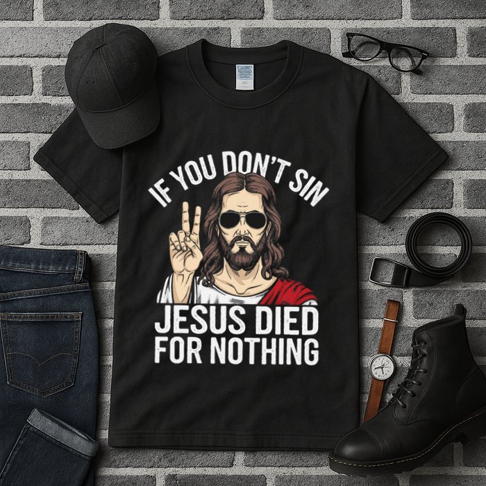 Funny Theology If You DonT Sin Jesus Died For Nothing Tall T-Shirt