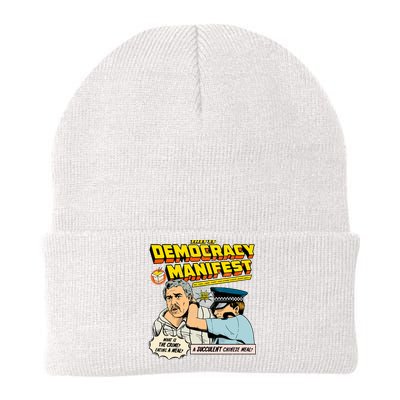 Funny This Is Democracy Manifest Knit Cap Winter Beanie