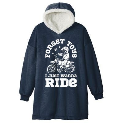 Forget Toys I Just Wanna Ride Dirt Bike Rider Motocross Hooded Wearable Blanket