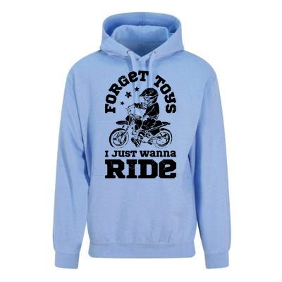 Forget Toys I Just Wanna Ride Dirt Bike Rider Motocross Unisex Surf Hoodie