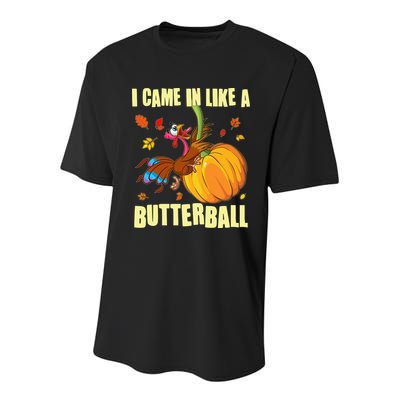 Funny Thanksgiving I Came In Like A Butterball Turkey Swinging On Pumpkin Youth Performance Sprint T-Shirt