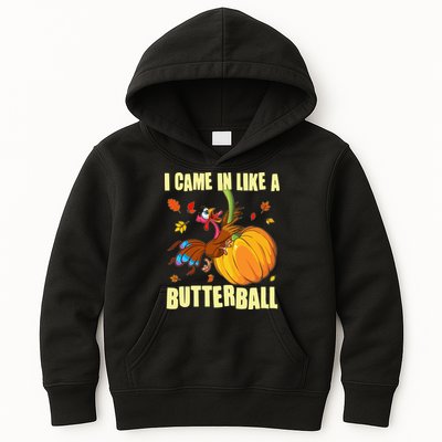 Funny Thanksgiving I Came In Like A Butterball Turkey Swinging On Pumpkin Kids Hoodie