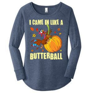 Funny Thanksgiving I Came In Like A Butterball Turkey Swinging On Pumpkin Women's Perfect Tri Tunic Long Sleeve Shirt