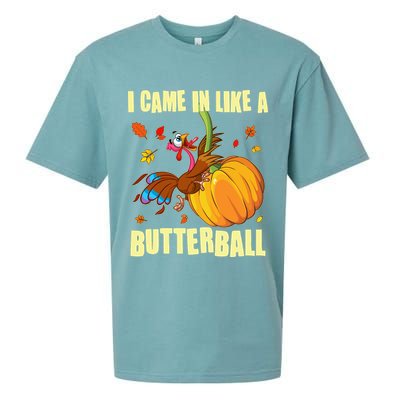 Funny Thanksgiving I Came In Like A Butterball Turkey Swinging On Pumpkin Sueded Cloud Jersey T-Shirt