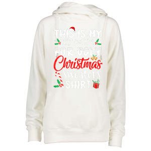 Funny This Is My Its Too Hot For Ugly Christmas Sweaters Xmas Gift Womens Funnel Neck Pullover Hood