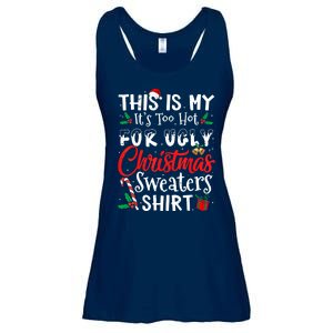 Funny This Is My Its Too Hot For Ugly Christmas Sweaters Xmas Gift Ladies Essential Flowy Tank