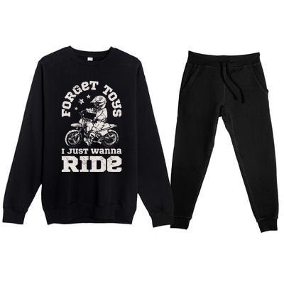 Forget Toys I Just Wanna Ride Premium Crewneck Sweatsuit Set