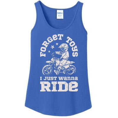 Forget Toys I Just Wanna Ride Ladies Essential Tank