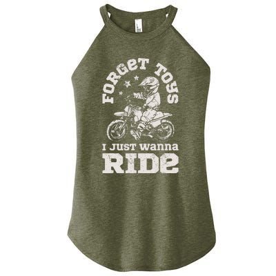 Forget Toys I Just Wanna Ride Women's Perfect Tri Rocker Tank