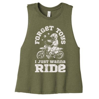 Forget Toys I Just Wanna Ride Women's Racerback Cropped Tank