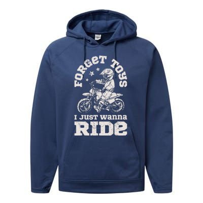 Forget Toys I Just Wanna Ride Performance Fleece Hoodie