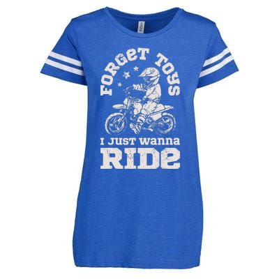 Forget Toys I Just Wanna Ride Enza Ladies Jersey Football T-Shirt