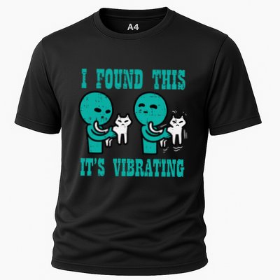 Found This Its Vibrating Alien Cat Funny Ufo Cooling Performance Crew T-Shirt