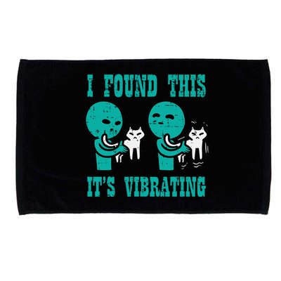 Found This Its Vibrating Alien Cat Funny Ufo Microfiber Hand Towel