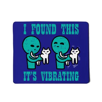 Found This Its Vibrating Alien Cat Funny Ufo Mousepad