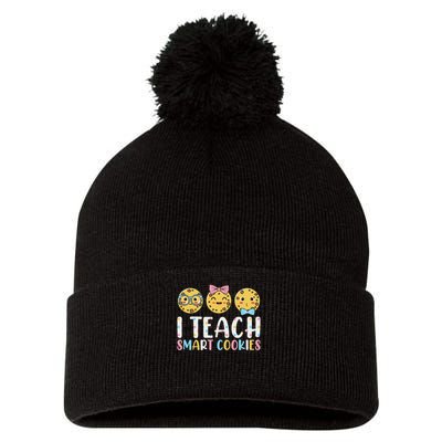 Funny Teacher I Teach Smart Cookies Pom Pom 12in Knit Beanie